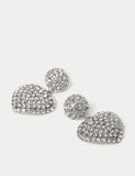 Marks and Spencer statement embellished heart earrings, UK version