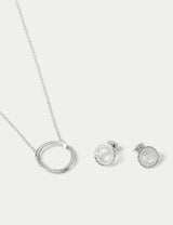M&S Sterling Silver Earring Necklace Set- Buy online at McGrocer