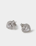 Sterling silver heart stud earrings, UK version
