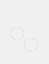 M&S Accessorize Sterling Silver Hoop Earrings 40mm- Buy online at McGrocer
