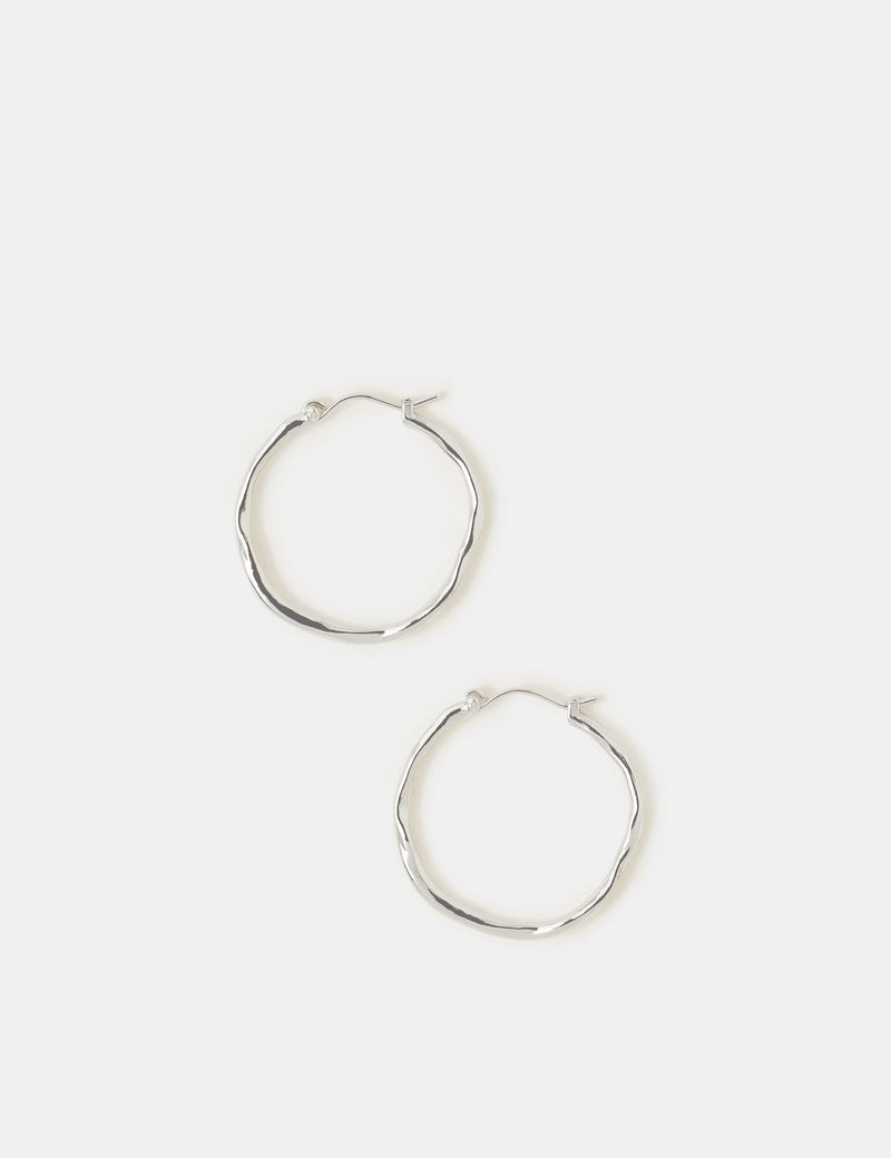 Accessorize sterling silver plated hoop earrings medium 3cm, UK version