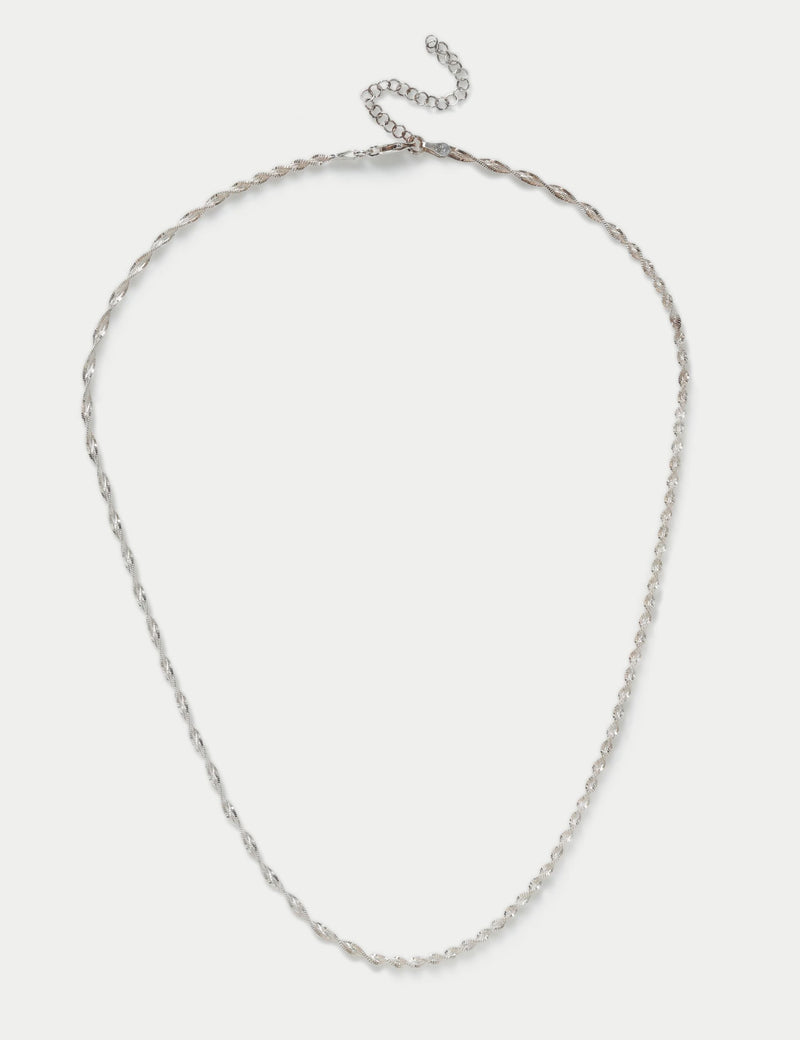 Sterling Silver Twist Necklace, UK version