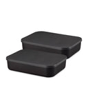 Storage box with lid, 2 pack, smooth or fluted design, UK version