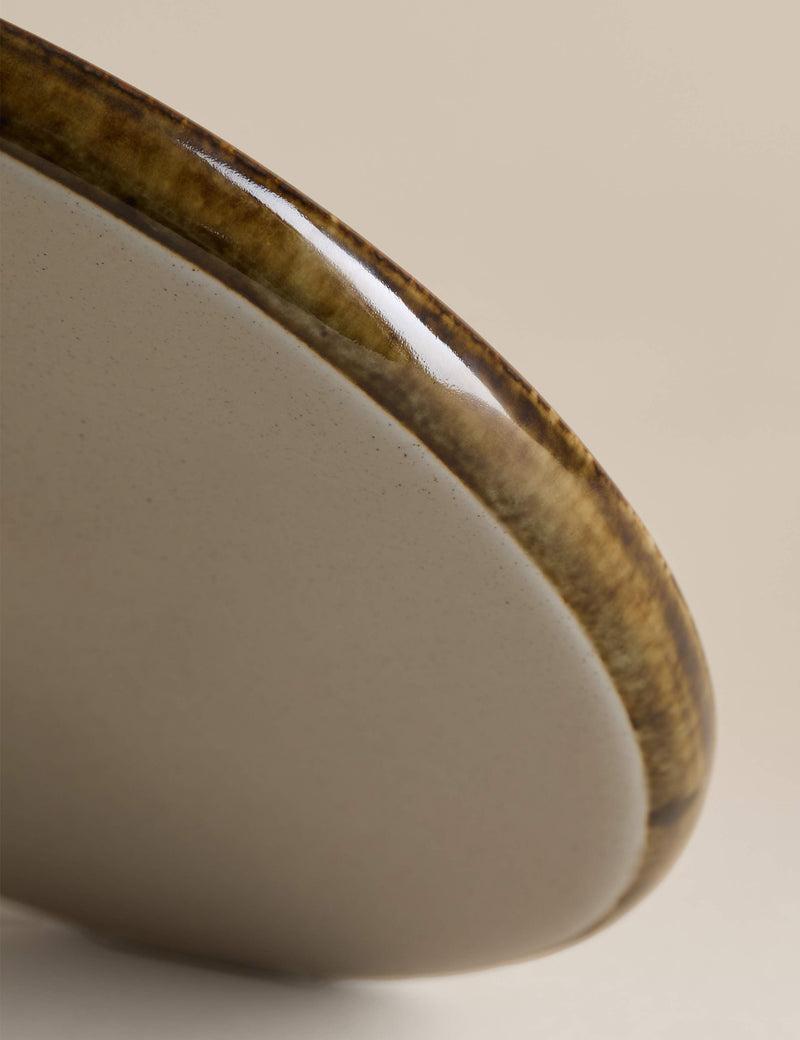 Straight side reactive glaze stoneware side plate (British brand)
