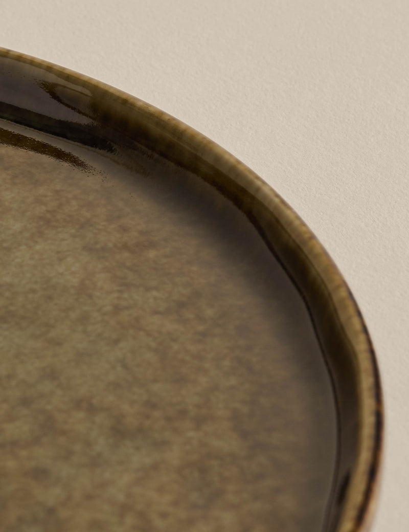 Straight side reactive glaze stoneware side plate (British brand)