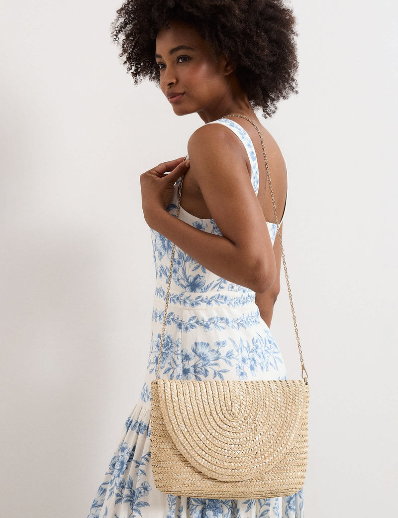 Phase Eight straw clutch bag imported from the UK