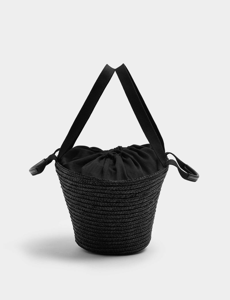 M&S straw drawstring bucket bag 21cm, imported from the UK