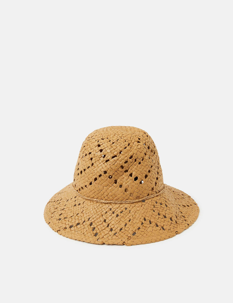 Accessorize straw bucket hat with heart cutouts, UK version
