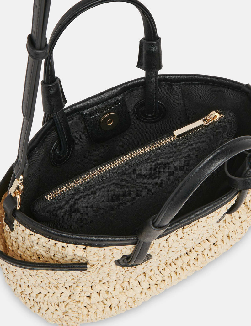 Whistles straw mini tote bag with cross-body strap - British product
