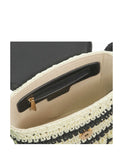 Dune London straw cross body bag with pom pom charm (British brand)