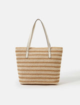 M&S Accessorize Straw Striped Shoulder Bag- Buy online at McGrocer
