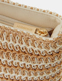 Accessorize straw striped shoulder bag with zip fastening - British product