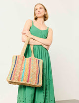 M&S FatFace Straw Striped Tote Bag- Buy online at McGrocer