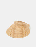Accessorize straw visor with sparkly embellishments, imported from the UK
