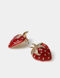 Strawberry stud earrings with zinc and iron (British brand)
