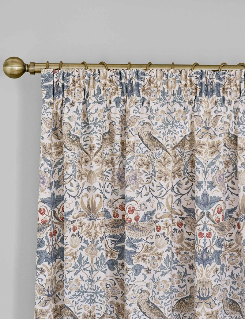 William Morris Strawberry Thief pencil pleat curtains - British product