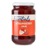 Strawberry jam made with strawberries and sugar (British brand)