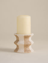M&S Striped Ceramic Pillar Candle Holder- Buy online at McGrocer
