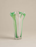 Glass vase striped handkerchief 29cm tall, imported from the UK