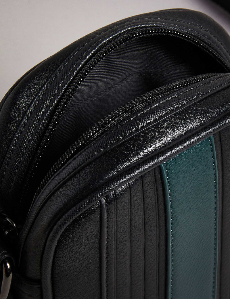 Ted Baker striped faux leather messenger bag, UK version