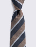 Moss pure silk tie with diagonal stripes, imported from the UK