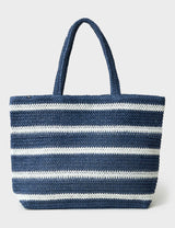 M&S Crew Clothing Striped Woven Shoulder Bag- Buy online at McGrocer