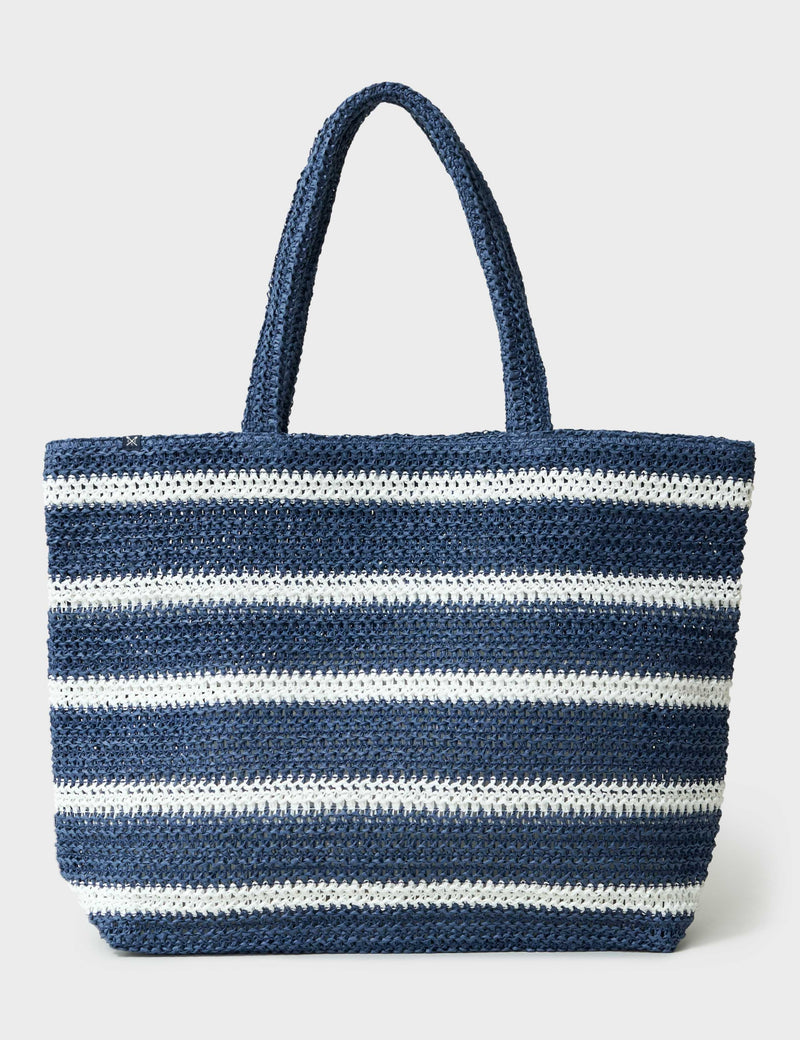 Crew Clothing striped woven shoulder bag (British brand)