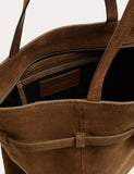 Autograph suede belted tote bag (British brand)