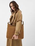 Accessorize suede shoulder bag with buckle strap (British brand)