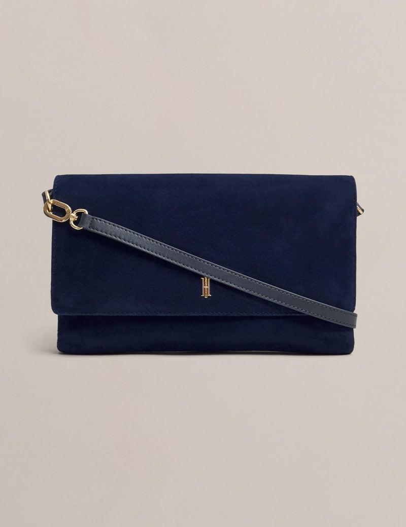 Hobbs suede clutch bag with detachable strap (British brand)