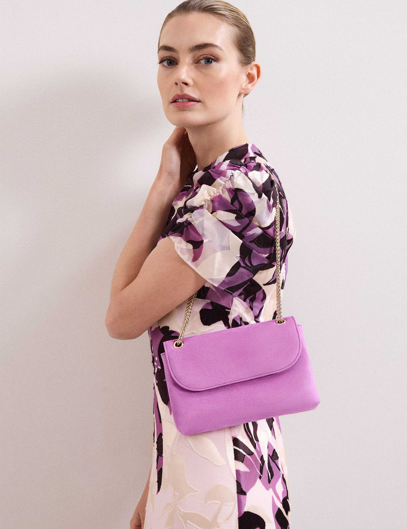 Phase Eight suede clutch bag with chain strap (British brand)
