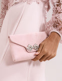 Phase Eight suede embellished clutch bag - British product