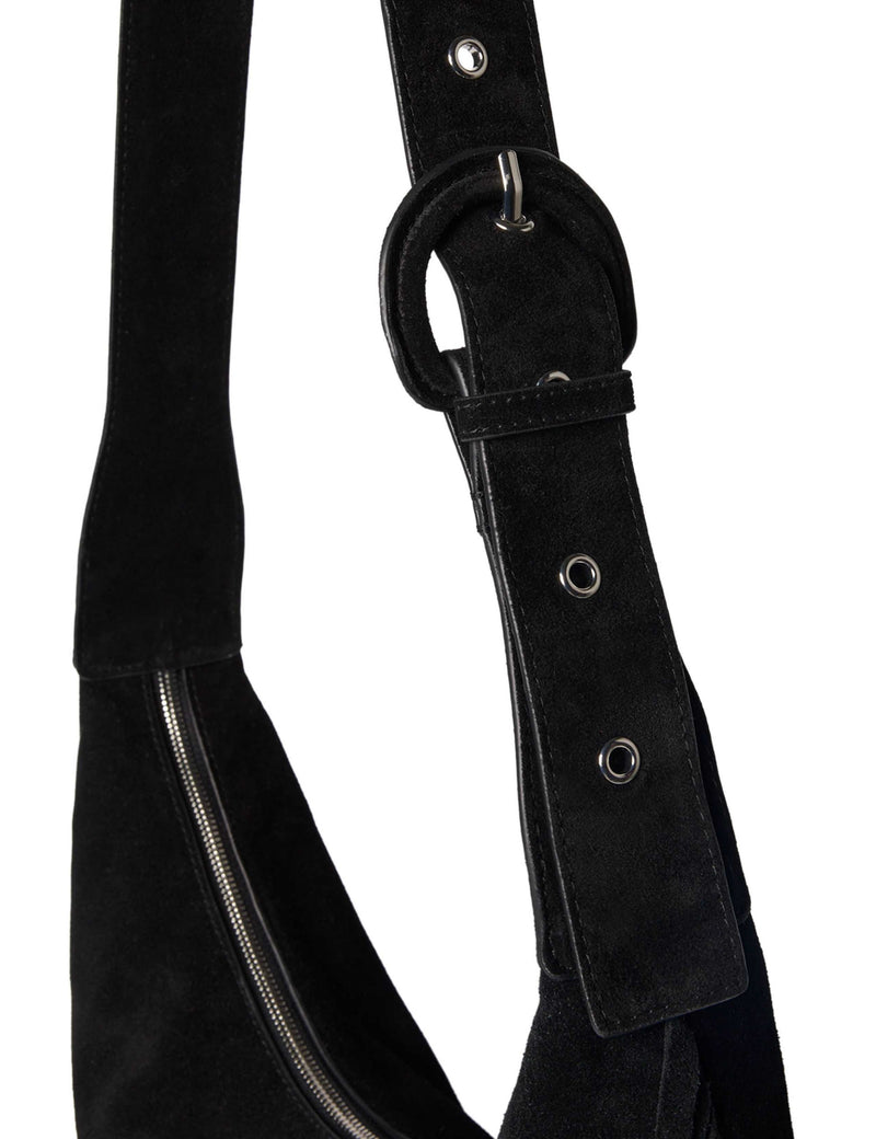 Whistles suede fringed shoulder bag with adjustable strap (British brand)