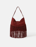 Accessorize suede fringed shoulder bag (British brand)