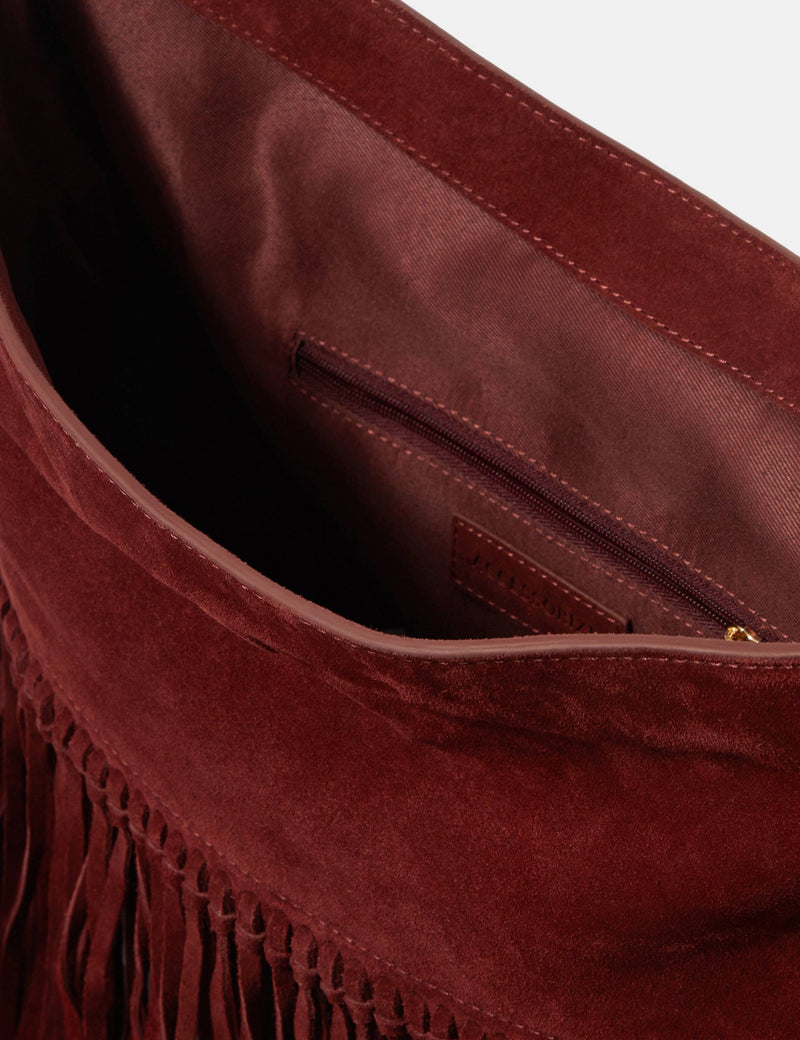 Accessorize suede fringed shoulder bag (British brand)
