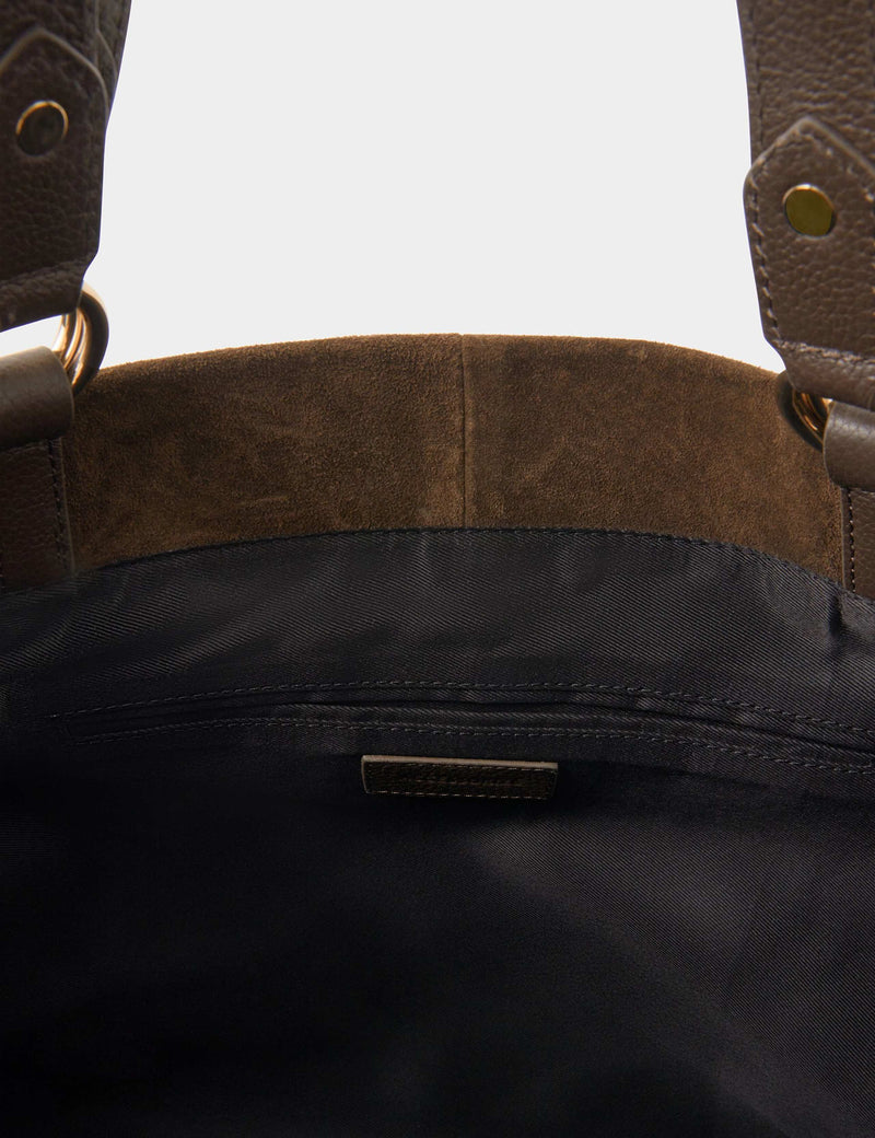 Suede multi handle tote bag genuine leather British brand