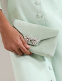 Phase Eight suede sparkle clutch bag with crystals, imported from the UK