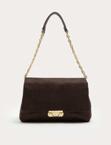 M&S M&S Suedette Croc Effect Double Chain Shoulder Bag- Buy online at McGrocer