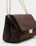M&S croc effect suedette shoulder bag with double chain (British brand)