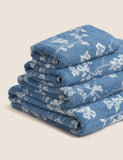 Floral jacquard pure cotton bath towel (British brand)