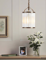 M&S Laura Ashley Sutton Metal & Ribbed Glass Pendant Light- Buy online at McGrocer