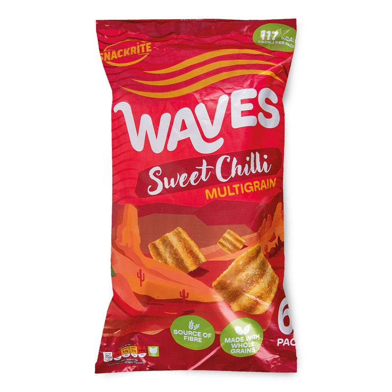 Sweet chilli multigrain waves 6 pack, imported from the UK