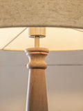 Clifton natural wood floor lamp with fabric shade (British brand)