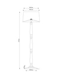 Clifton natural wood floor lamp with fabric shade (British brand)