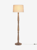 Clifton natural wood floor lamp with fabric shade (British brand)