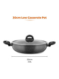 Tower Grey Cerastone 30cm low casserole pot with lid (British brand)