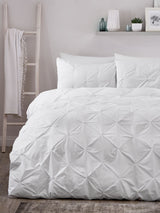 Serene White Lara Duvet Cover and Pillowcase Set Bedding Set
