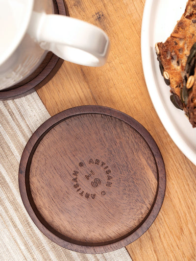 Next Artisan Street 4 Pack Brown Wooden Coasters- Buy online at McGrocer