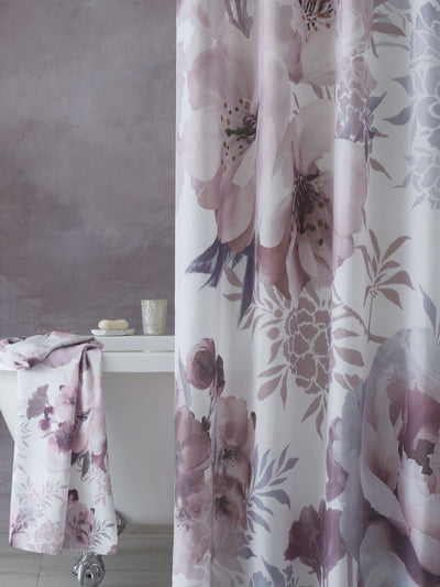 Next Catherine Lansfield Pink Dramatic Floral Shower Curtain 180x180cm- Buy online at McGrocer