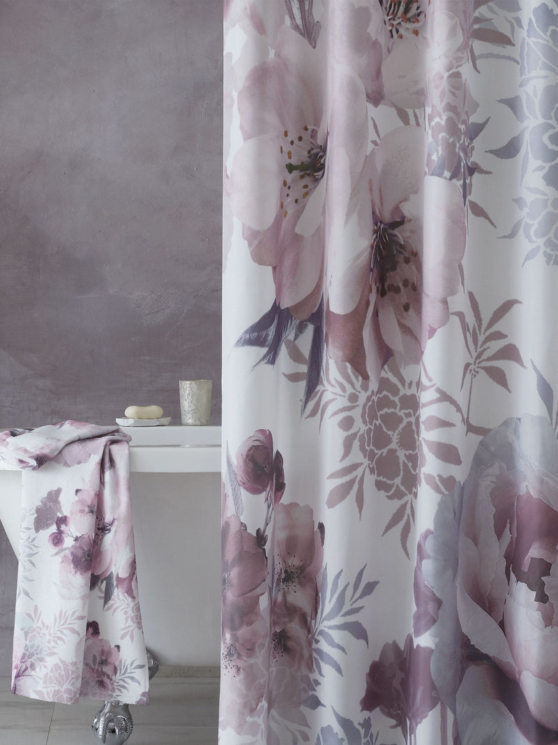 Catherine Lansfield Pink Dramatic Floral shower curtain 180x180cm - British product
